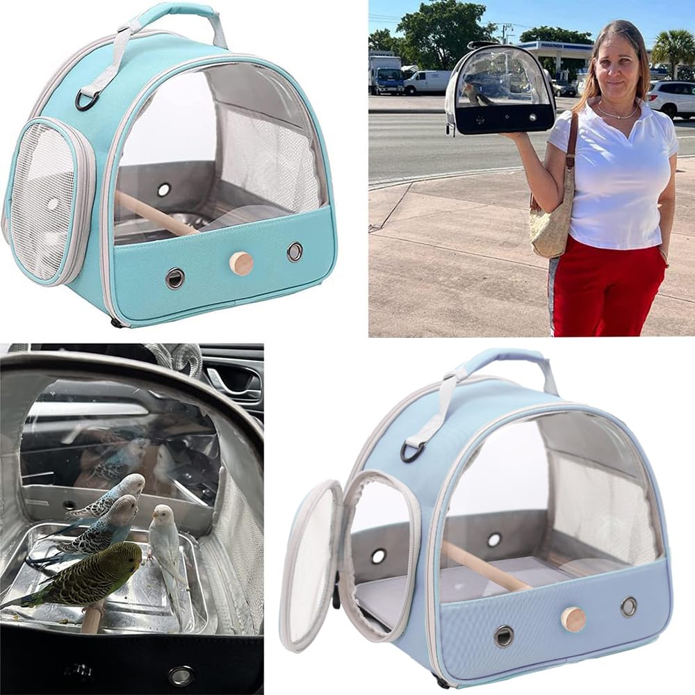 Halinfer Bird Travel Carrier side pocket for snacks and essentials during trips