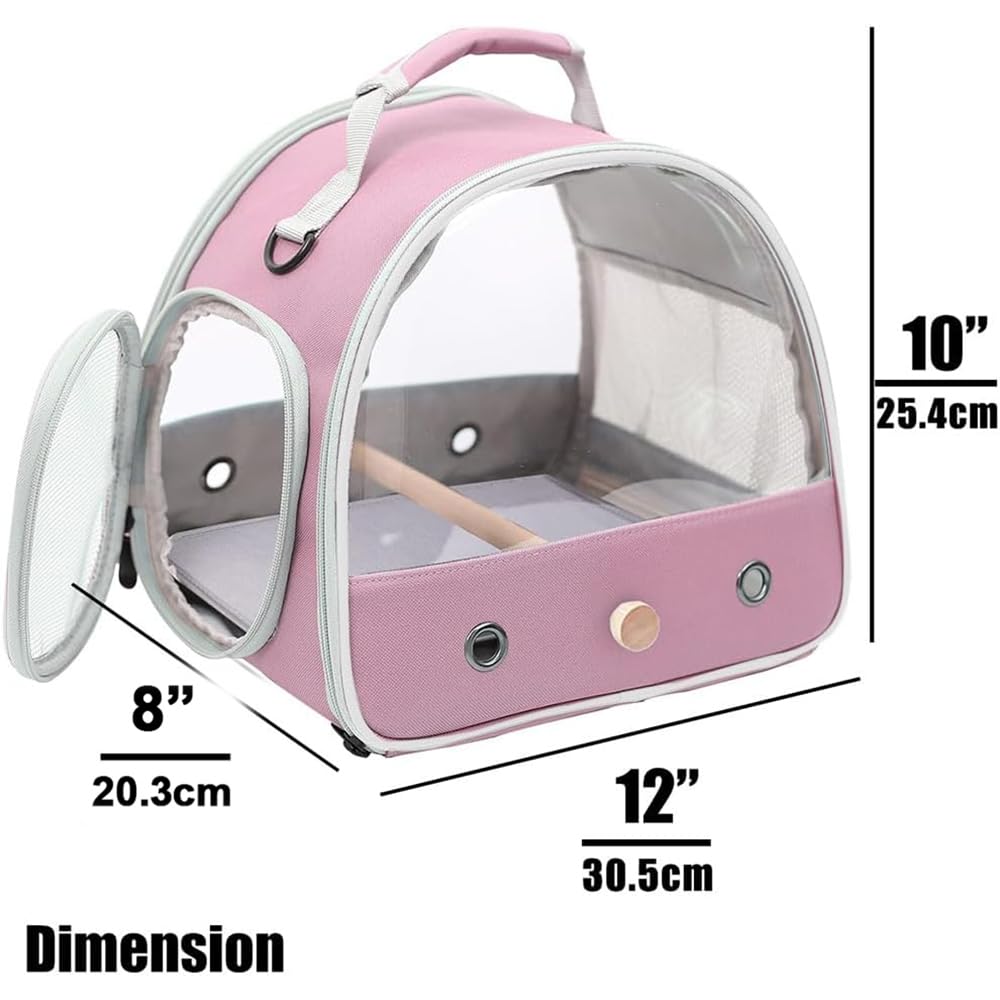 Halinfer Bird Travel Carrier standing perch inside for comfort.