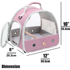 Halinfer Bird Travel Carrier standing perch inside for comfort.