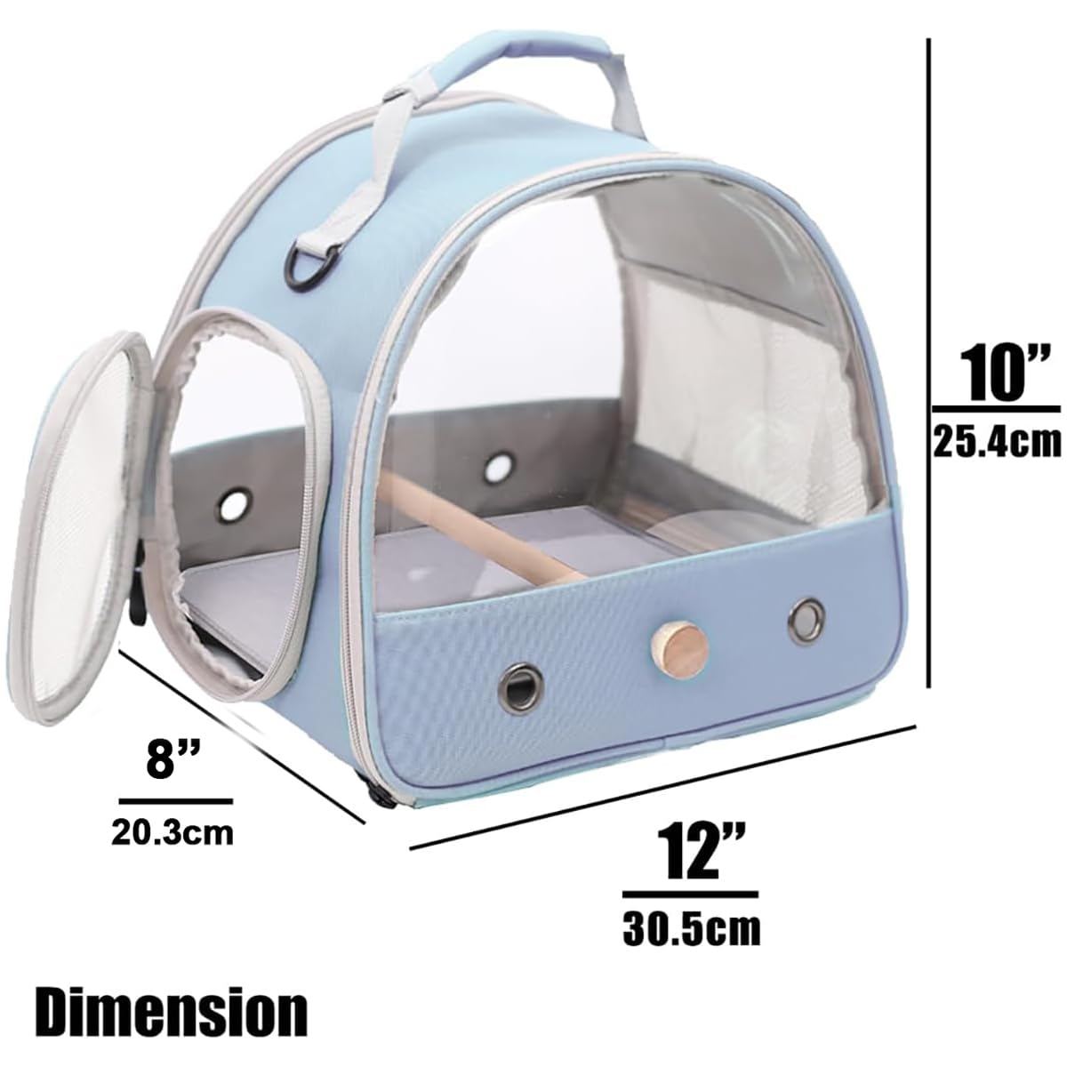 Halinfer Bird Travel Carrier top handle carry option frees hands during trips
