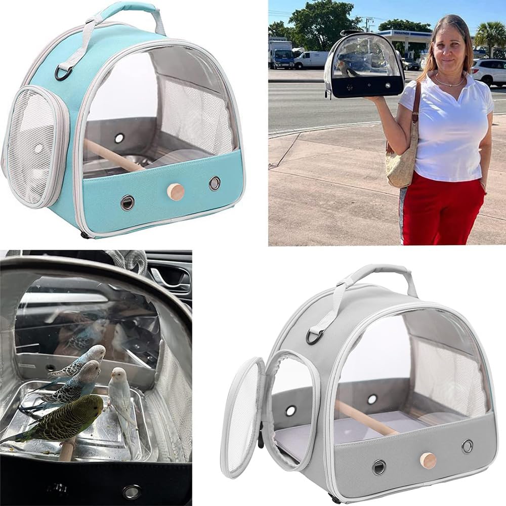 Halinfer Bird Travel Carrier zip access for easy cleaning and entry
