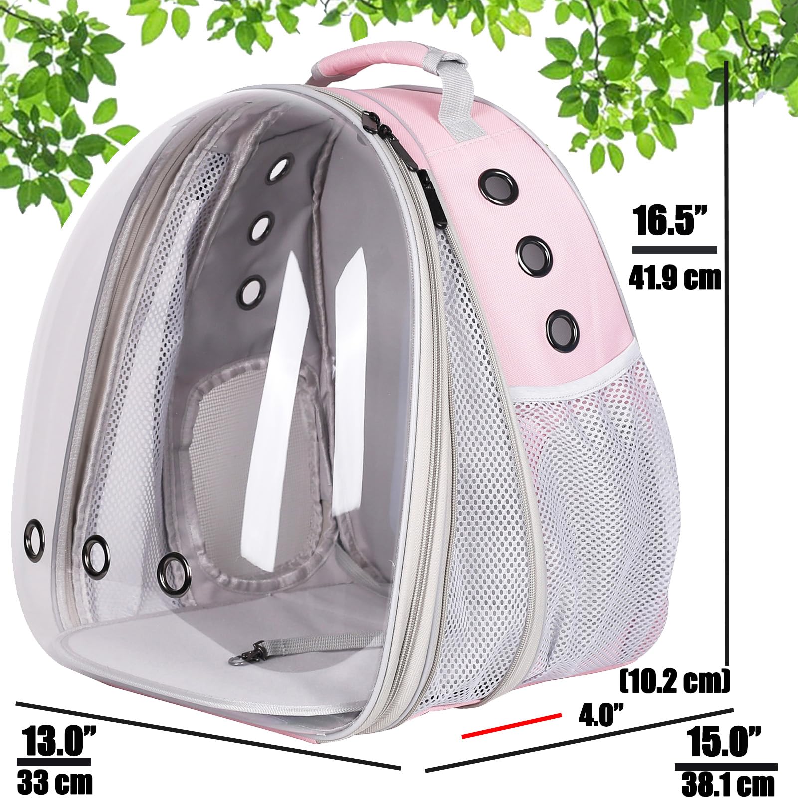 halinfer front-expandable cat backpack bubble window enhances pet visibility during outings.