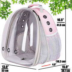 halinfer front-expandable cat backpack bubble window enhances pet visibility during outings.