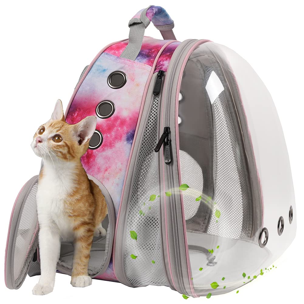halinfer front expandable cat backpack with extended front panel for extra space on trips