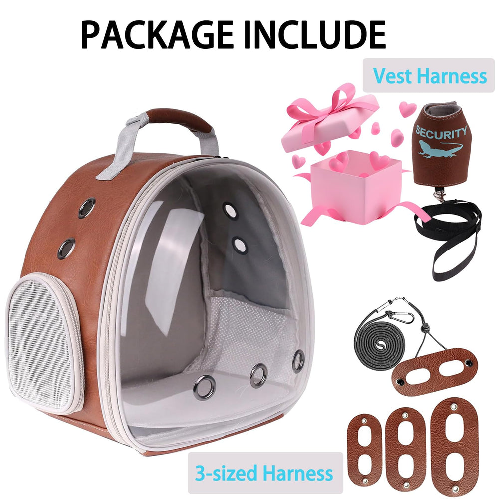 Halinfer reptile travel bag ventilated mesh emphasizes airflow and visibility.