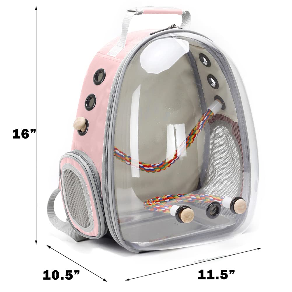 halinfer See-through Bird Carrier Backpack enables safe outdoor adventures for your parakeet.