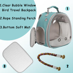 halinfer small bird travel backpack rope perch for perch comfort