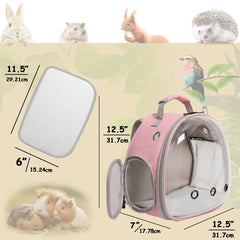 Halinfer small bird travel backpack side access window for easy entry.