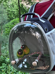 halinfer small bird travel backpack stainless plate for easy cleaning