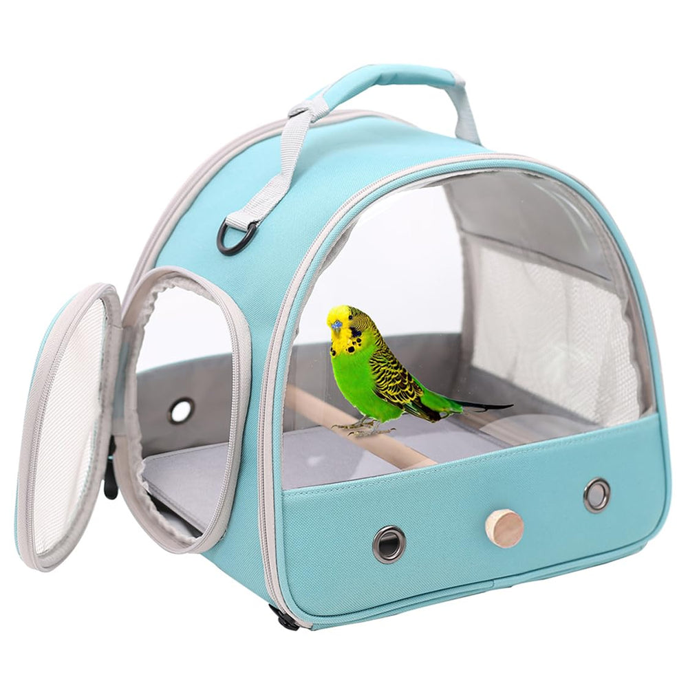 halinfer small bird travel cage front view with clear windows for scenic travel