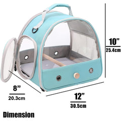 halinfer small bird travel cage side view highlighting adjustable strap for carrying