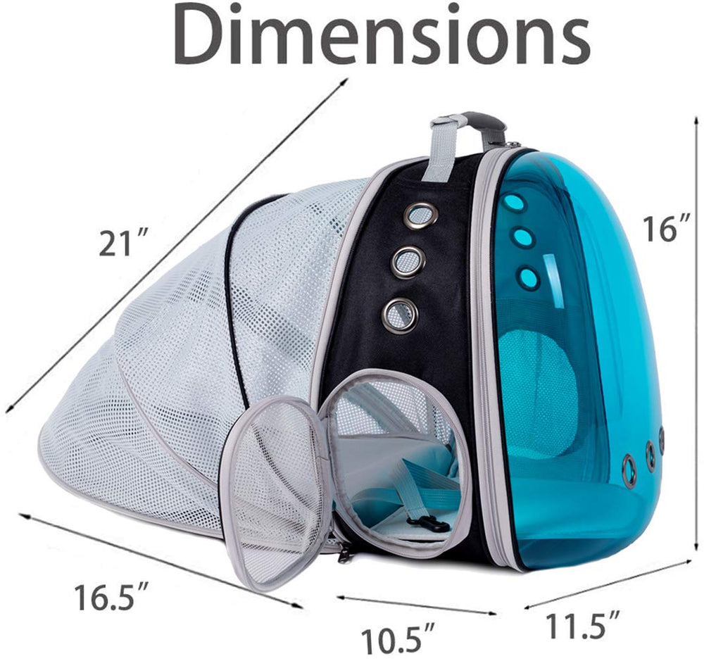 halinfer tinted blue cat backpack expandable back panel becomes a tent bed for resting