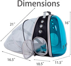 halinfer tinted blue cat backpack expandable back panel becomes a tent bed for resting