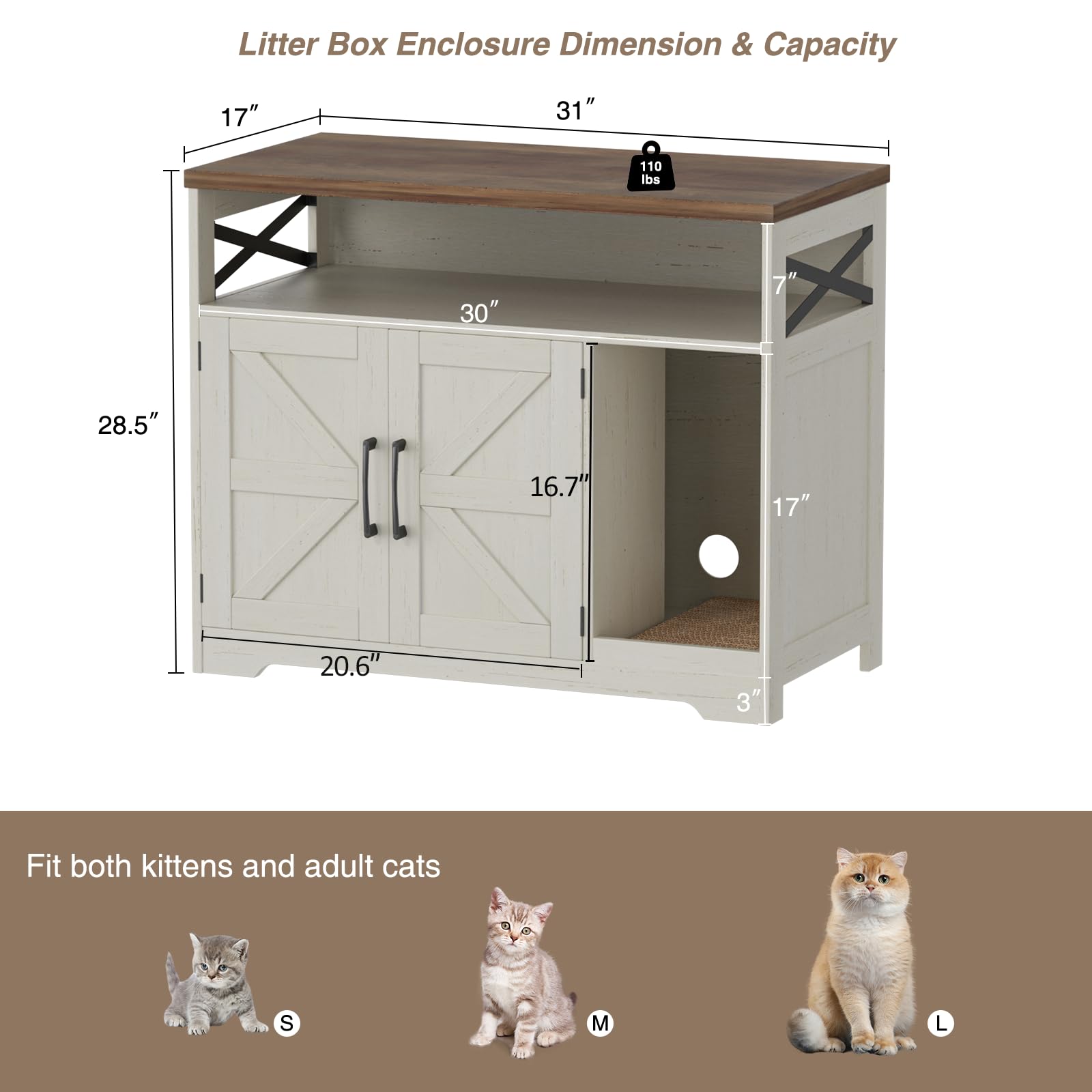 Halitaa cat litter box enclosure closed-door view highlights private space for cats.