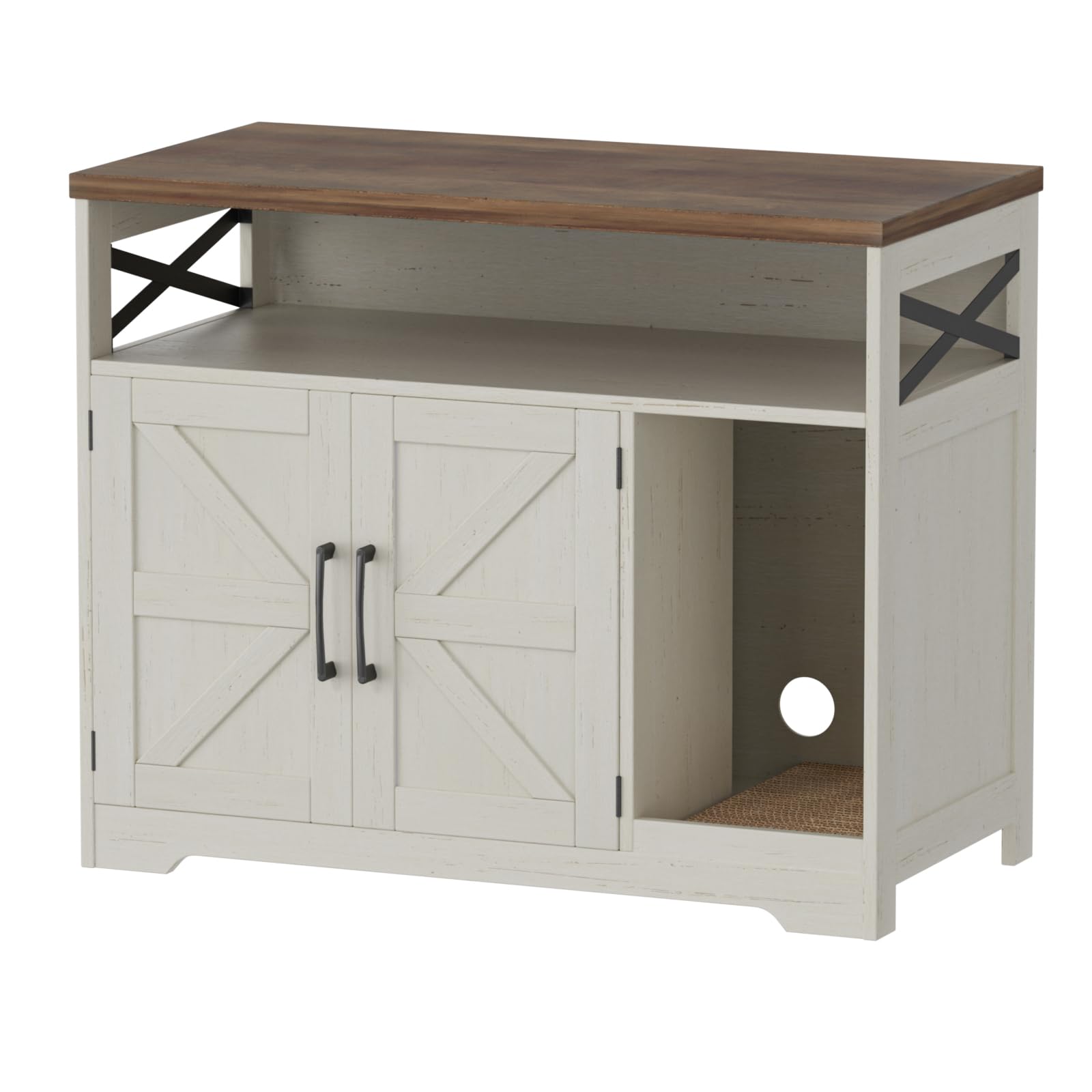 Halitaa cat litter box enclosure dimensions 31x17x28-5 inches support up to 110 lbs.