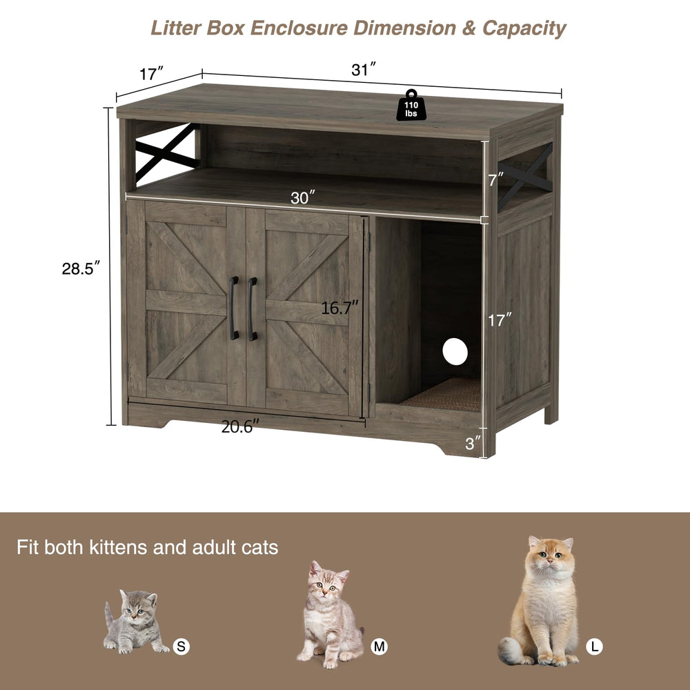 Halitaa cat litter box enclosure side view showing space-saving design and privacy.
