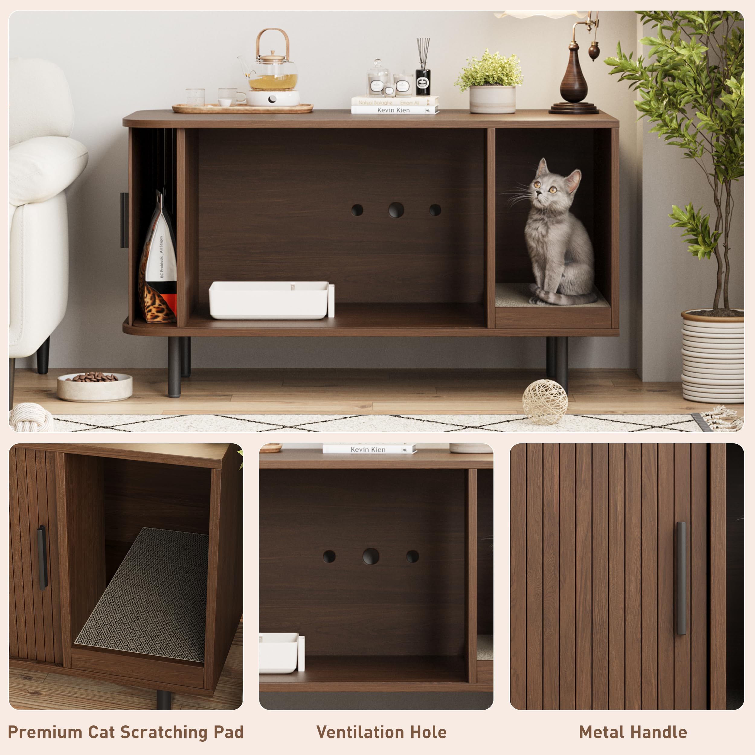 Halitaa cat litter enclosure vent-back reduces odors while circulating air