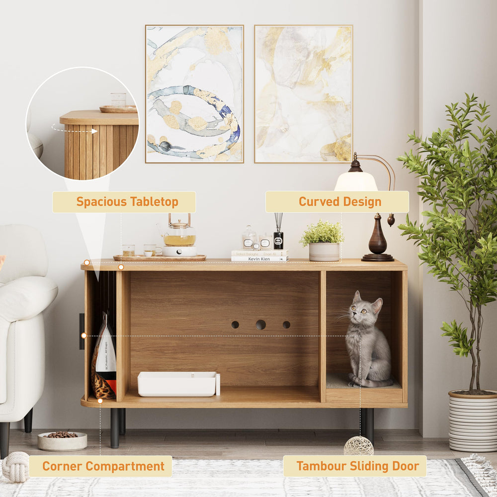 Halitaa back vent on litter box enclosure for improved airflow and odor reduction