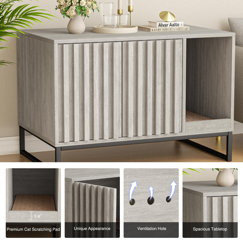 Halitaa end table setup doubles as a pet house and storage