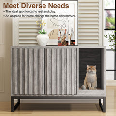 Halitaa cat washroom doors closed for discreet litter hiding and airflow