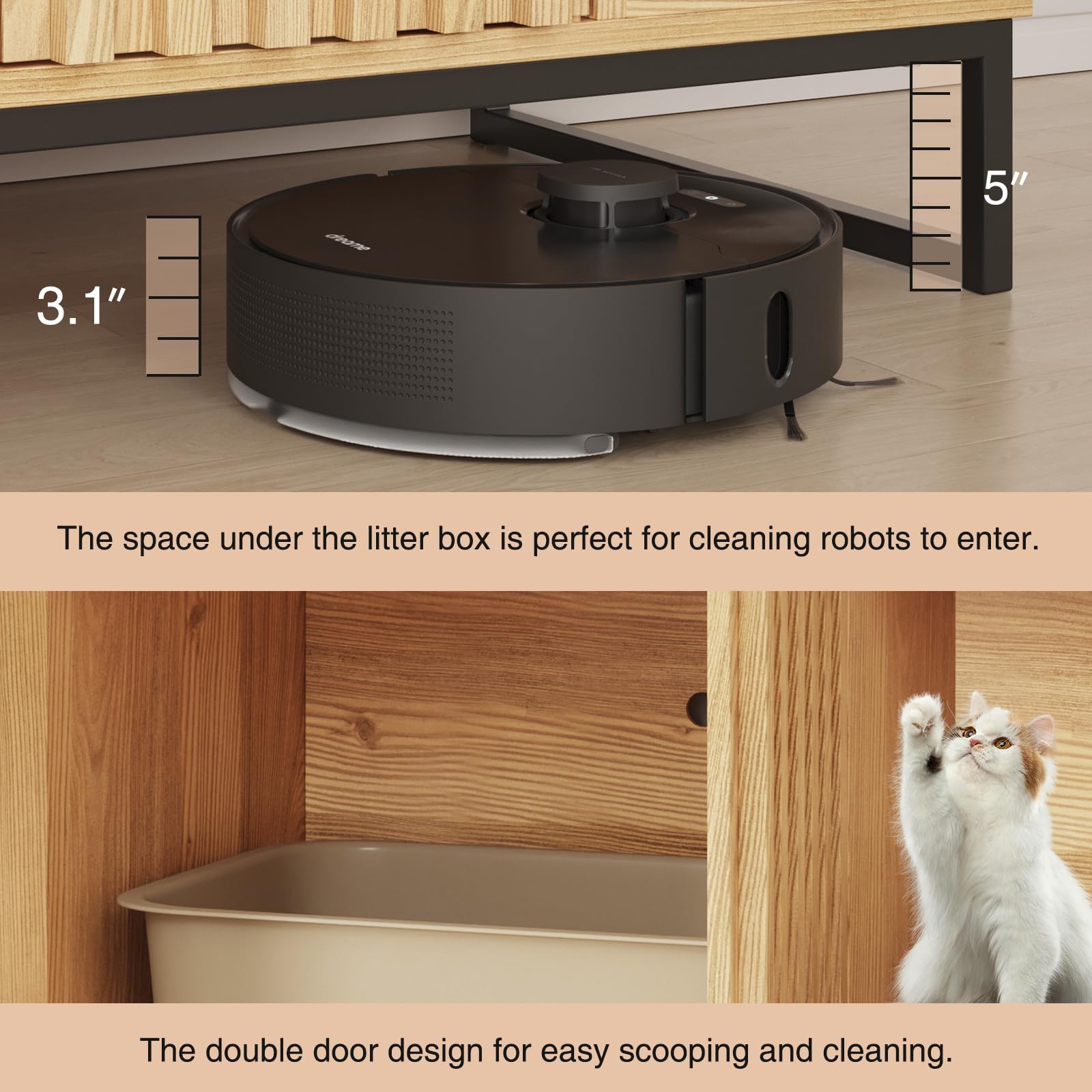 Halitaa Litter Box Enclosure top countertop ideal for decor and display.