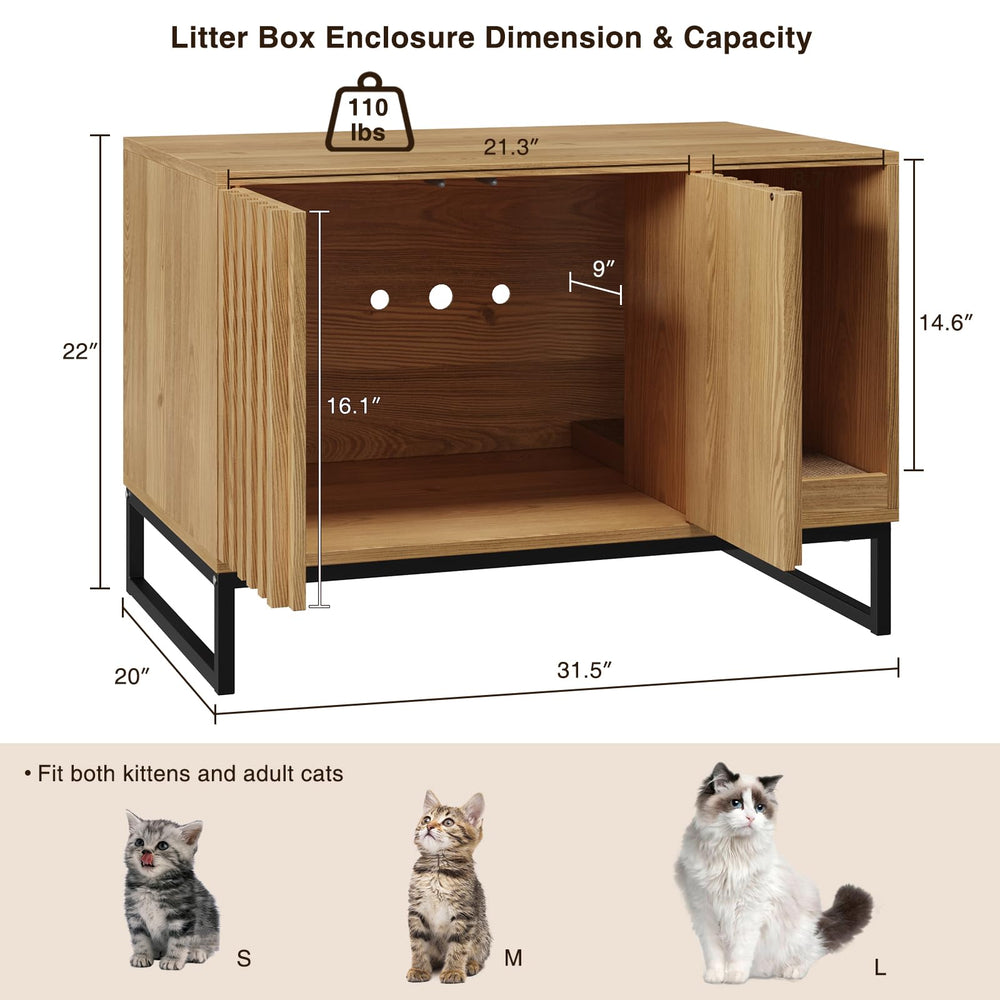 Halitaa Litter Box Enclosure top surface shown with space for decor.
