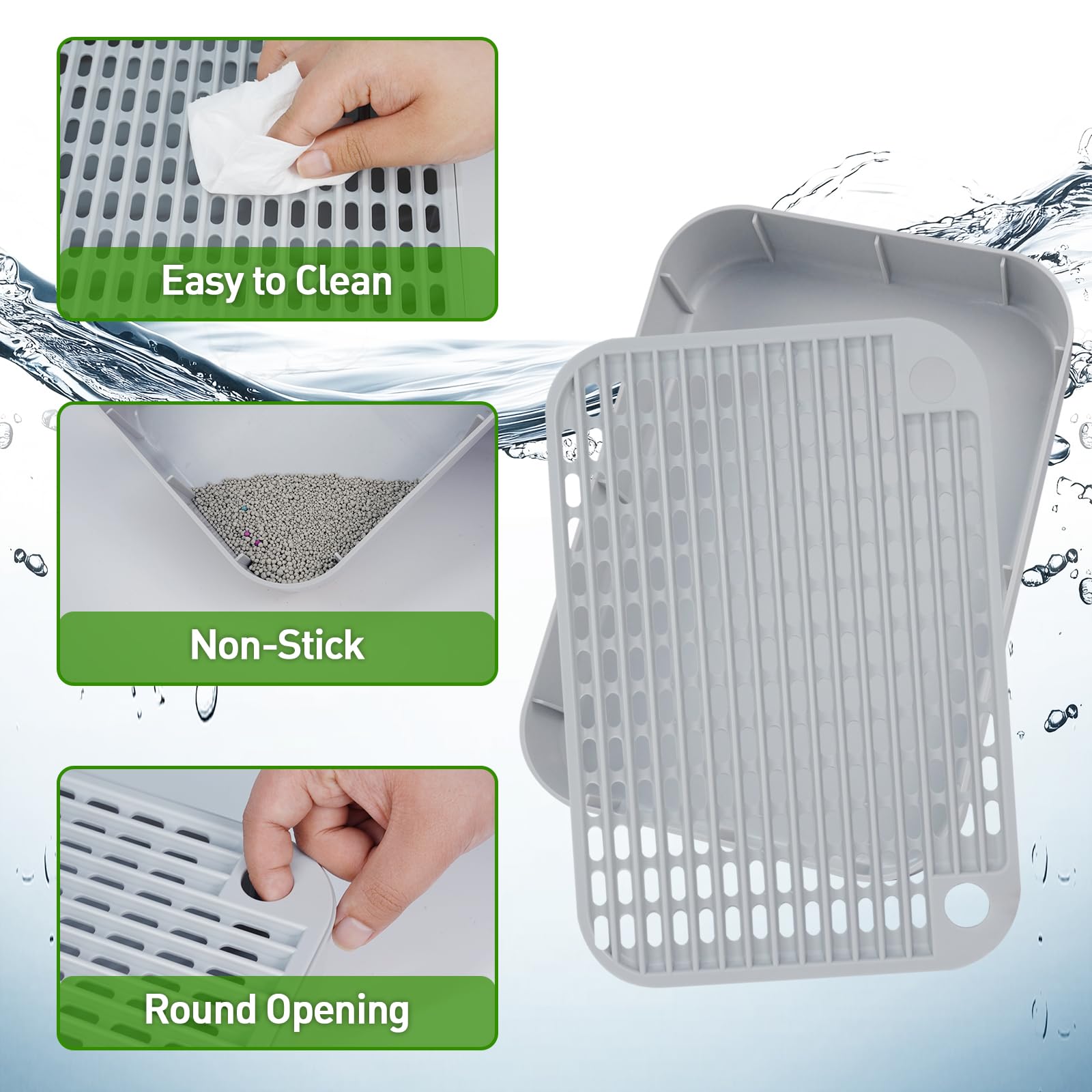 HALKYDY anti-tracking honeycomb mat traps litter at the exit for tidier floors.