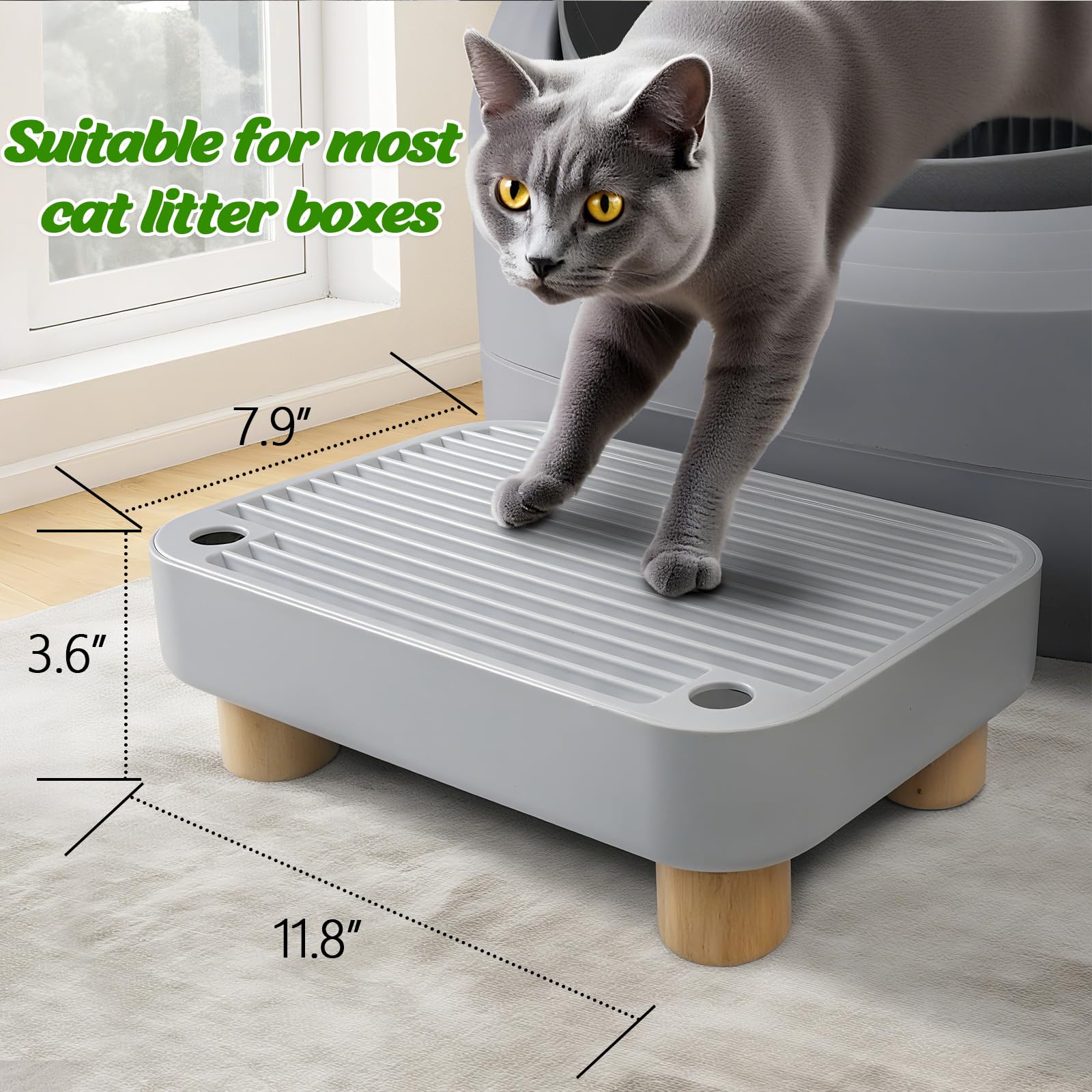 HALKYDY non-slip base keeps the step steady during energetic cat exits.