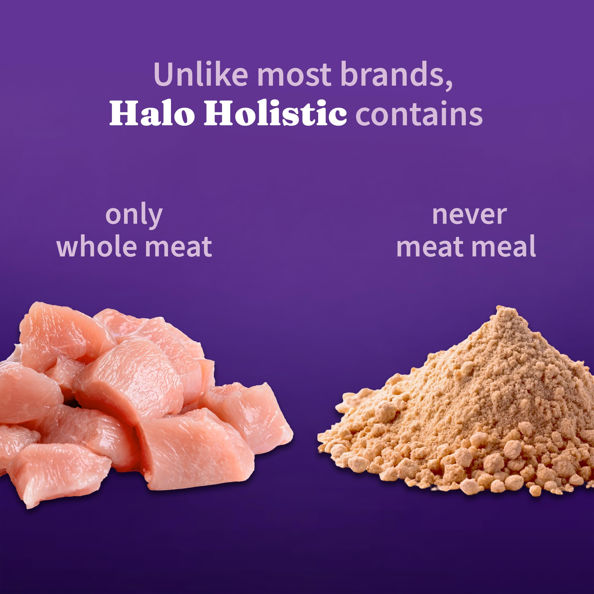 Halo Added Vitamins Minerals Label communicates complete nutrition without artificial additives.