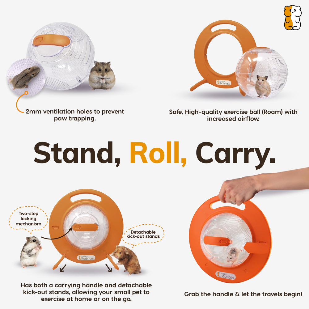 Happy Habitats The Halo dynamic play wheel supports gentle exercise.