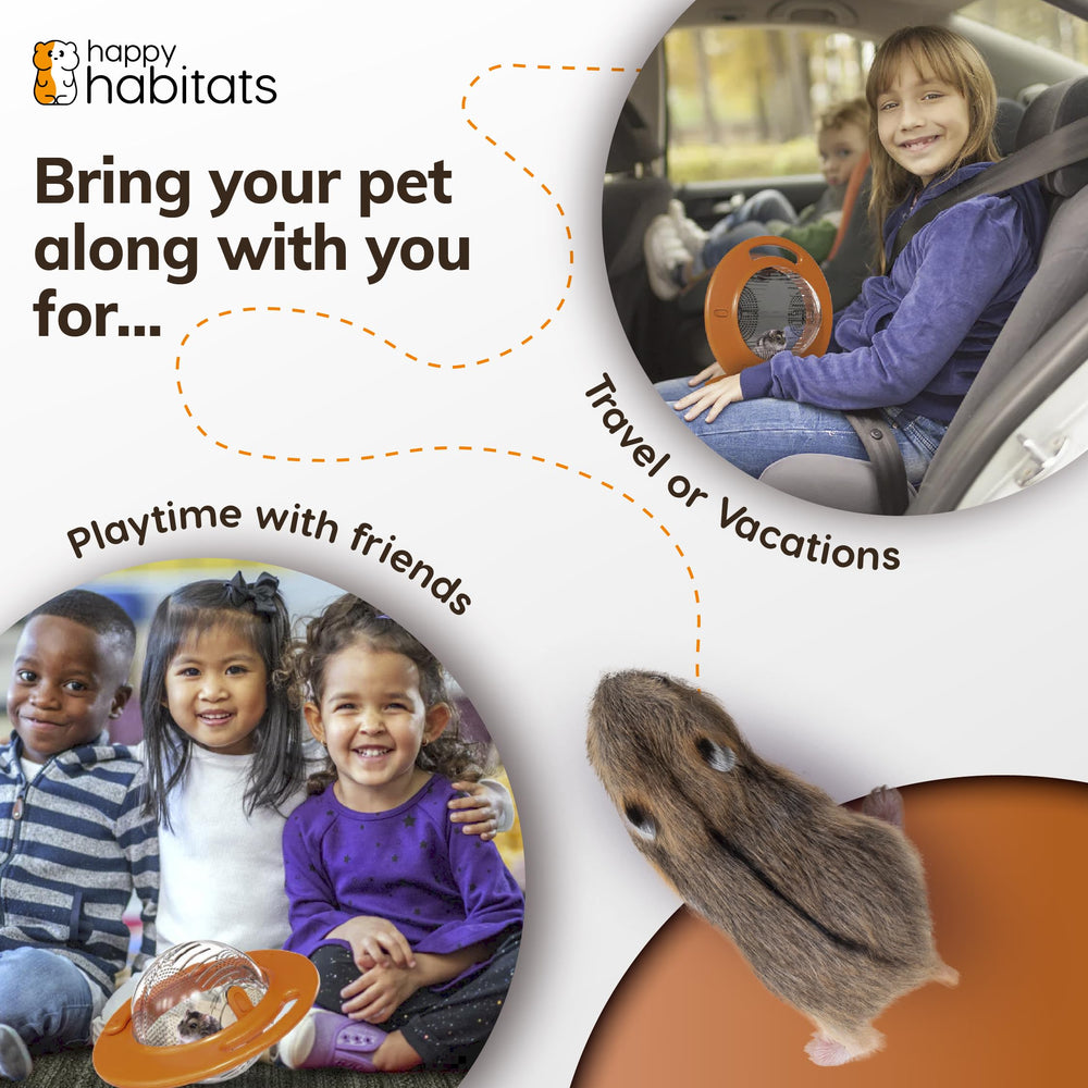 Happy Habitats The Halo compact design fits hamsters, mice, and gerbils for safe, engaging play.