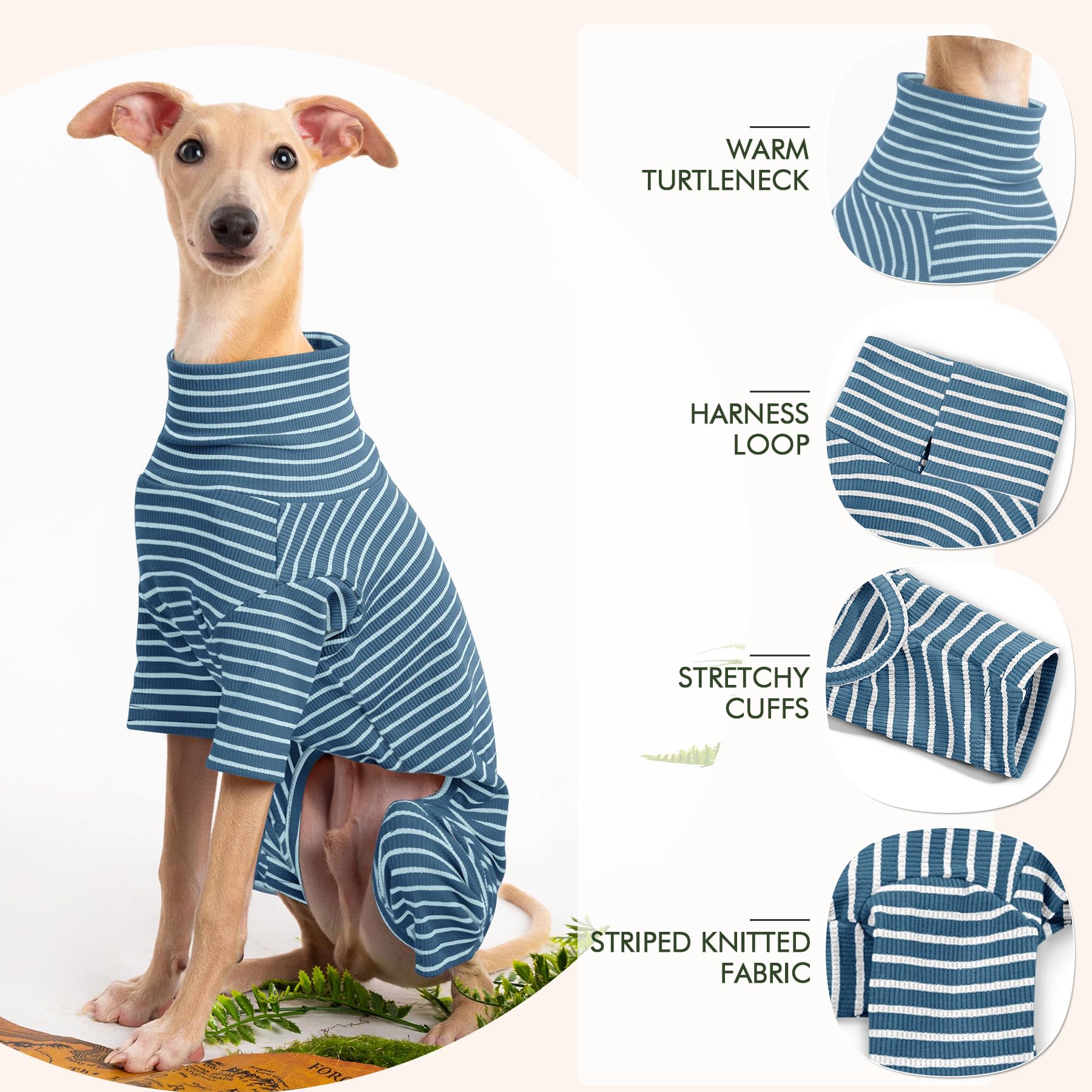 Haloumoning dog sweater measure guide helps pick chest and back length