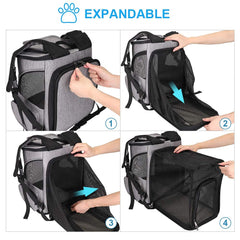 HALOVIE reinforced base with soft pad supports pets on outings