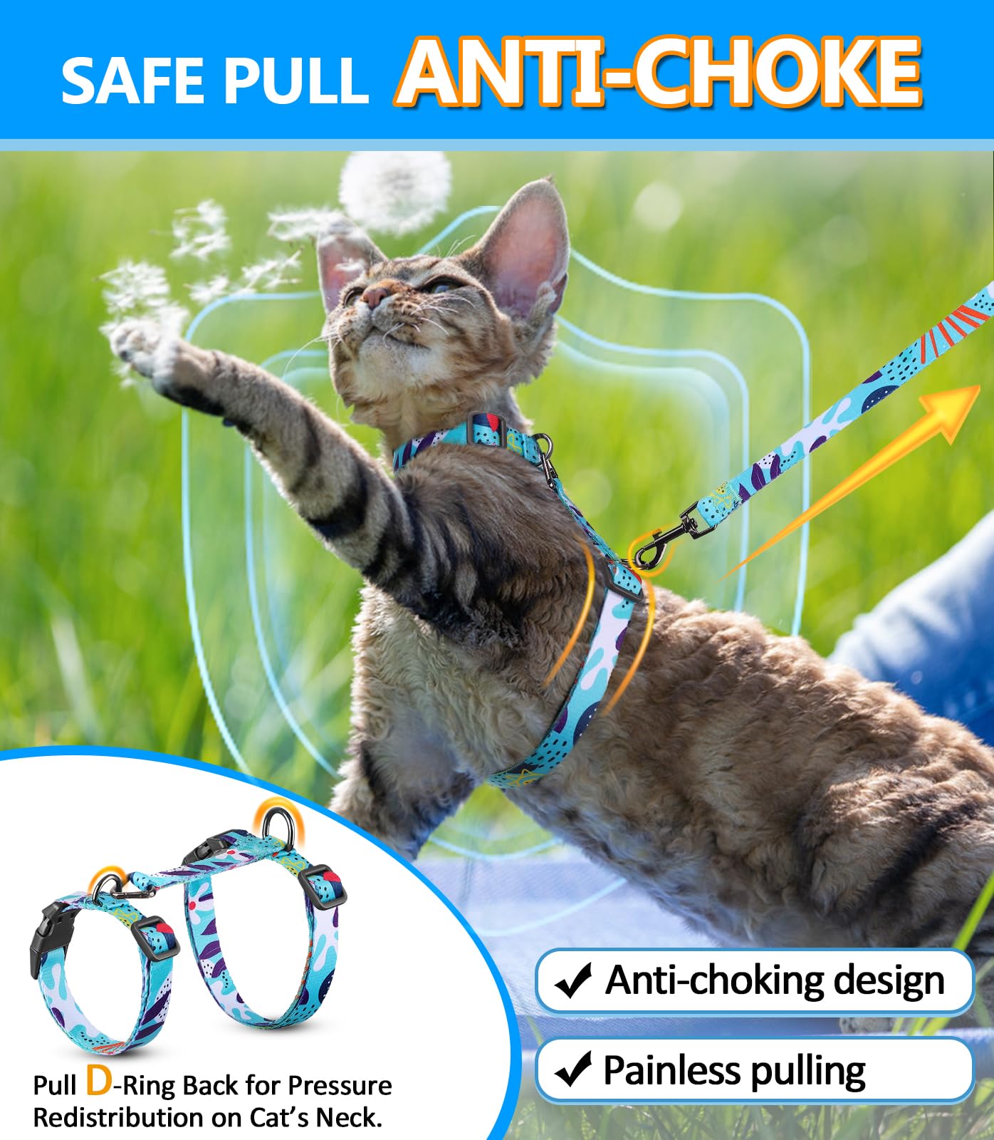 Halypet arnés gato talla mediana ajustable para crecimiento