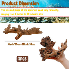 Hamiledyi driftwood branches 8-12 inches offer natural hiding spots for shy fish.