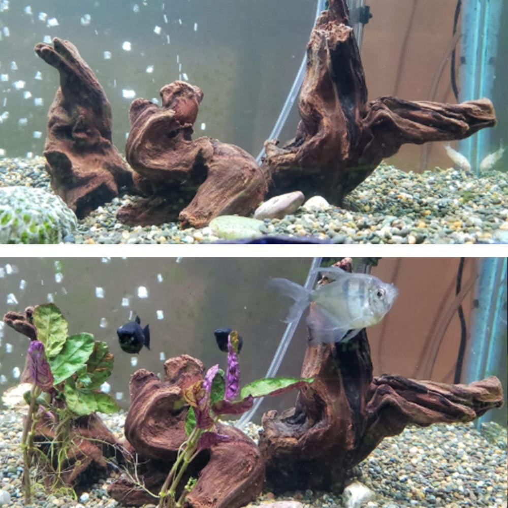 Hamiledyi natural wood decor enhances aquariums with a realistic wood motif.
