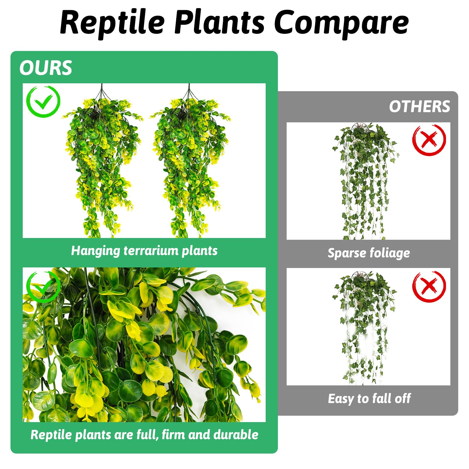 Hamiledyi artificial leaves green-yellow provide tropical look and hiding spots