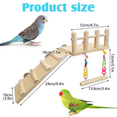 Hamiledyi perch platform demonstrates natural wood safe resting space for birds.
