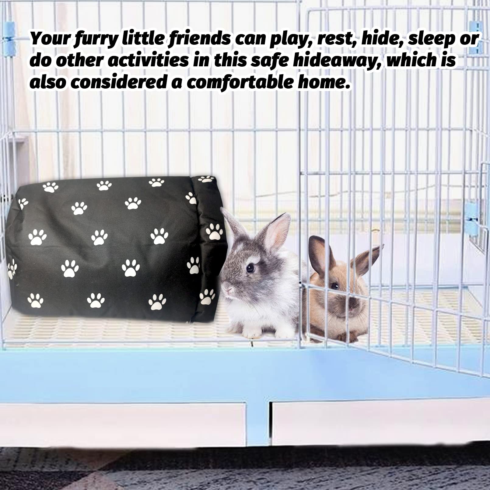 Hamiledyi Bunny Cave Bed decorative pattern enhances pet corner while offering safe nesting