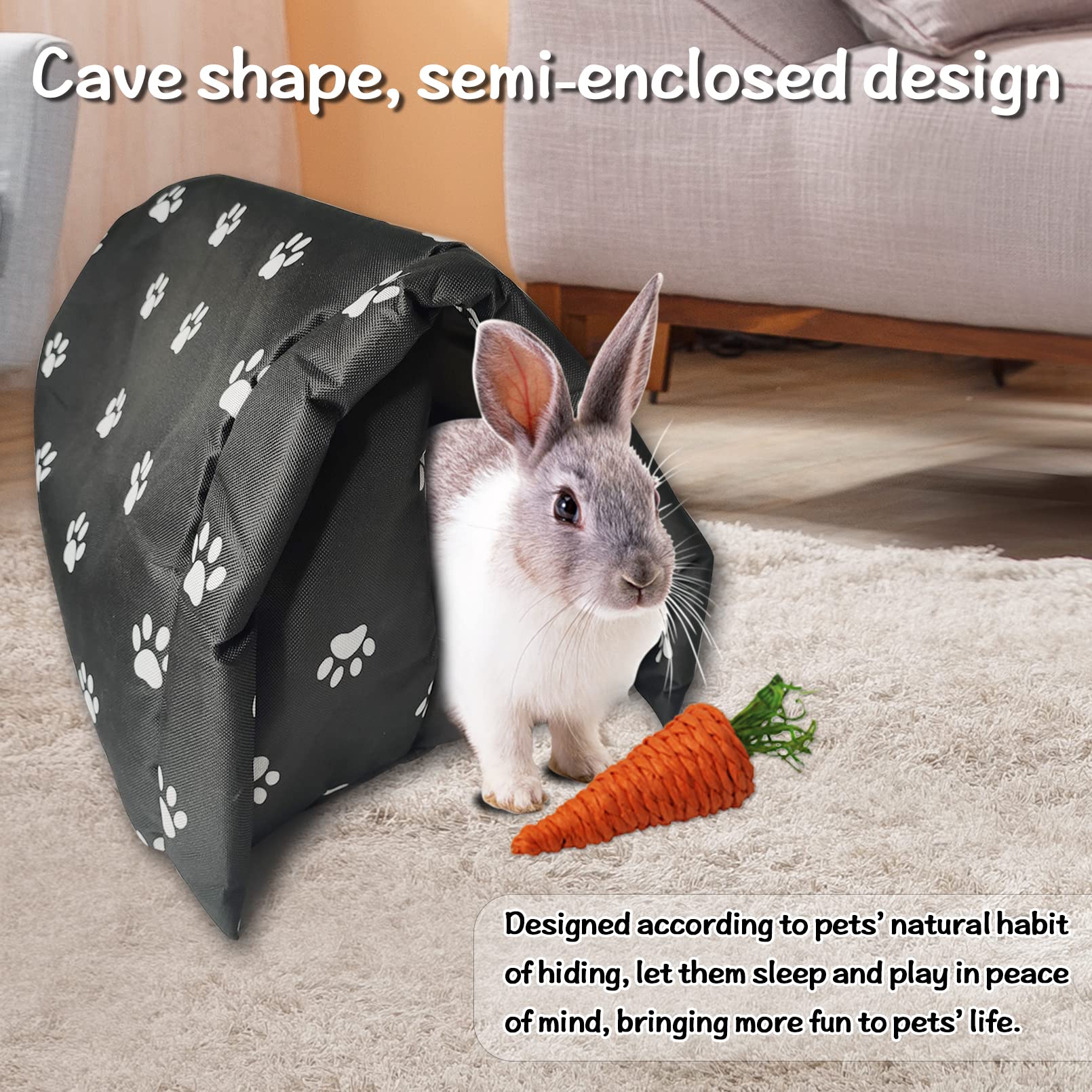 Hamiledyi Bunny Cave Bed indoor-outdoor use supports year-round comfort for small pets