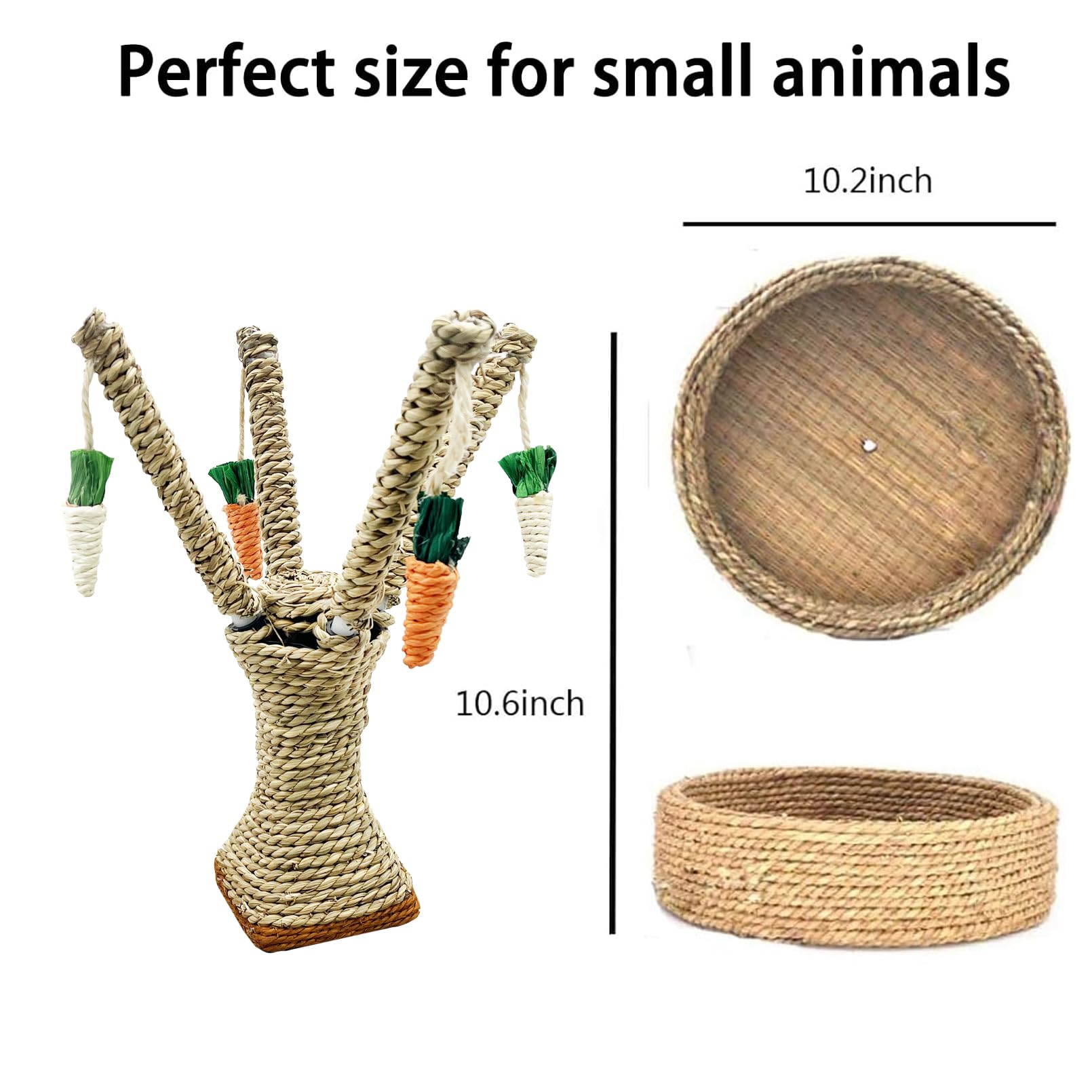 Hamiledyi Bunny Chew Toy rattan grass detail highlights natural textures for chewing and exploration.