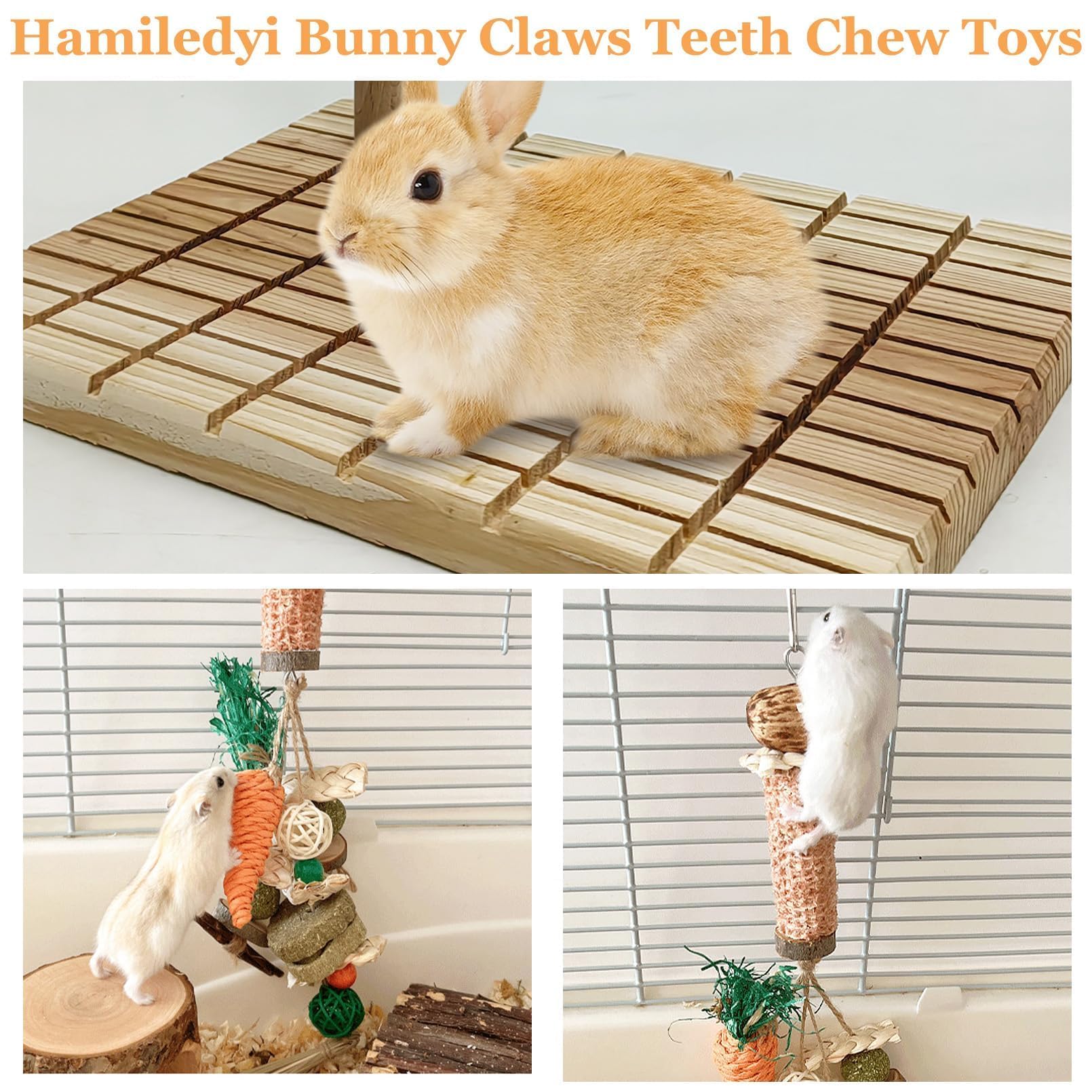 Seagrass carrot chew toy by Hamiledyi for gentle chewing