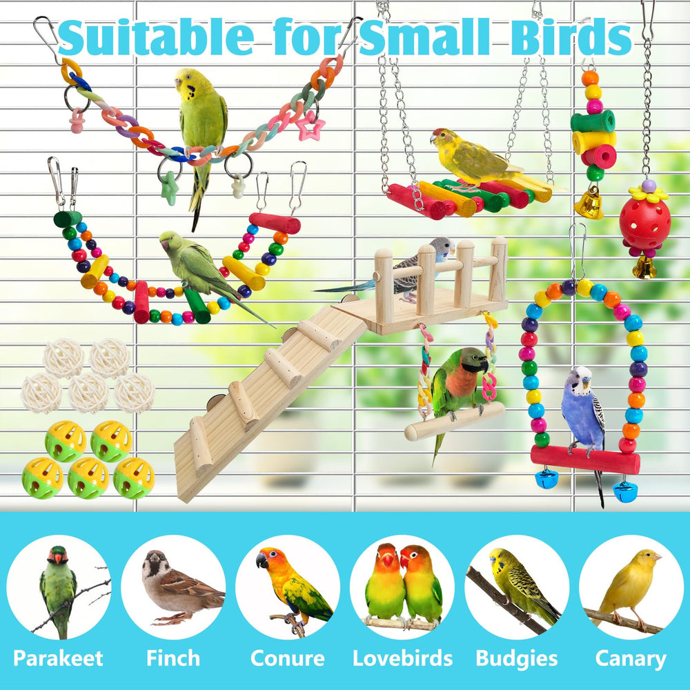 Hamiledyi cage decor enrichment for parrots enhances environment without clutter.