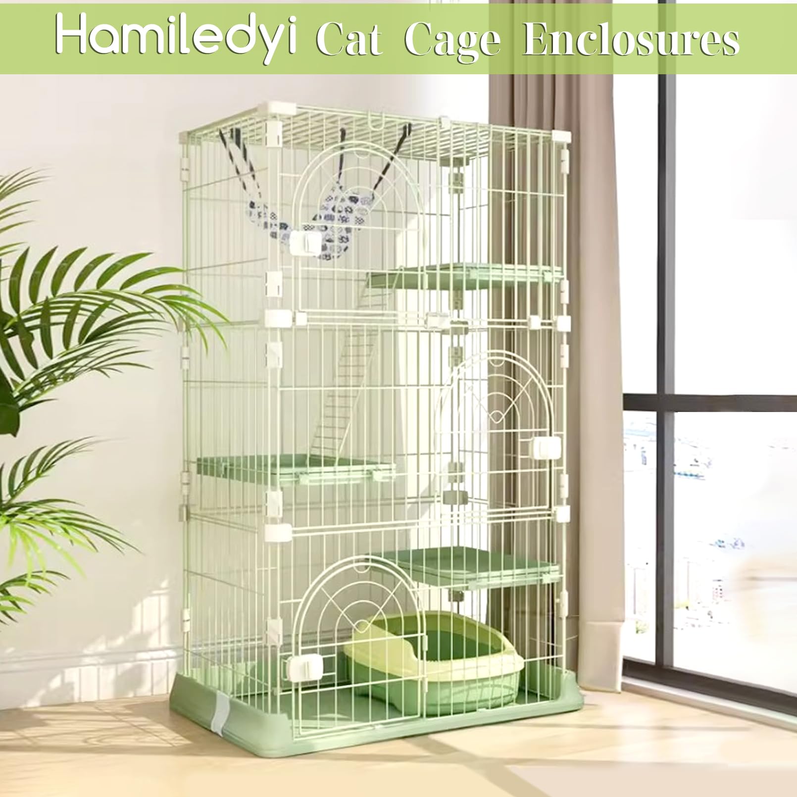 Hamiledyi cat cage assembly step shot hints at straightforward setup.