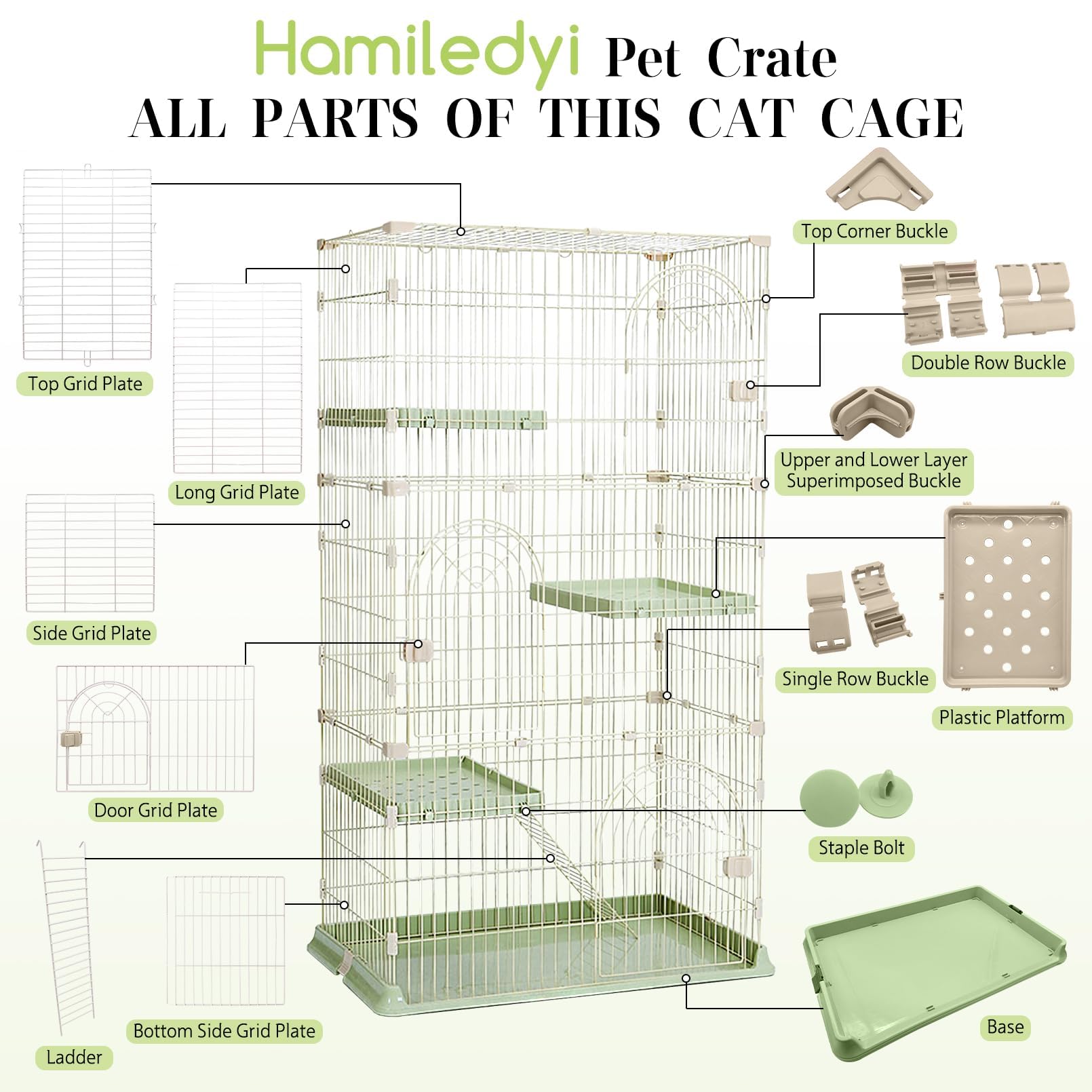 Hamiledyi cage dimensions 84x61x163 cm fit 1-3 small or medium pets.