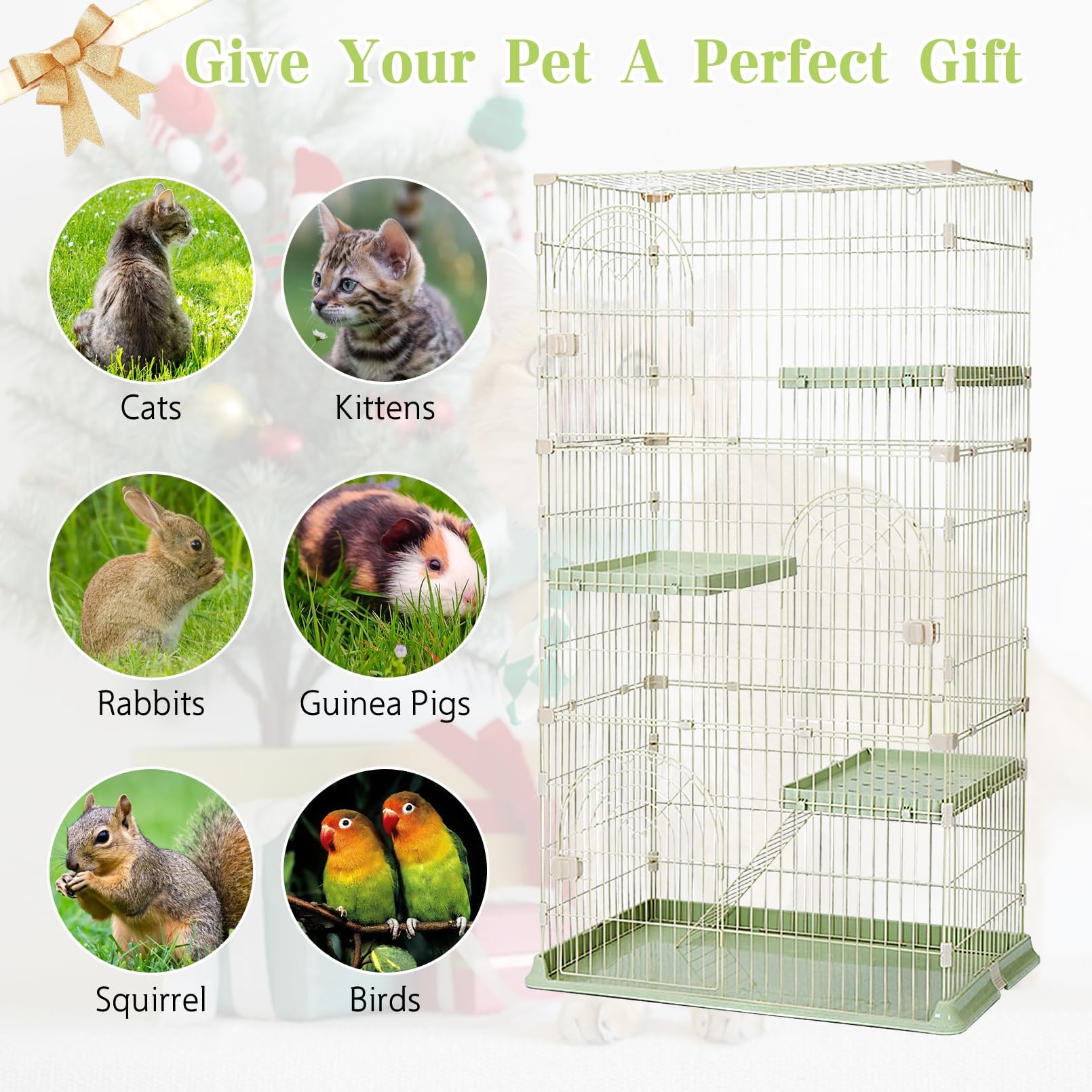 Hamiledyi indoor cat cage supports versatile use in homes with multiple pets.