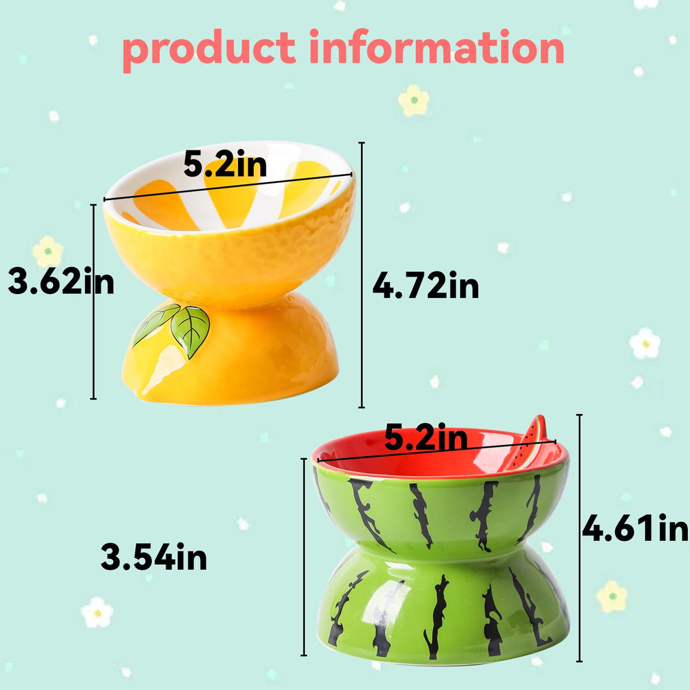 Hamiledyi lemon-patterned elevated bowl for tidy feeding