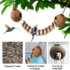 Hamiledyi coconut bird nest hut climbing beads encourage claw exercise