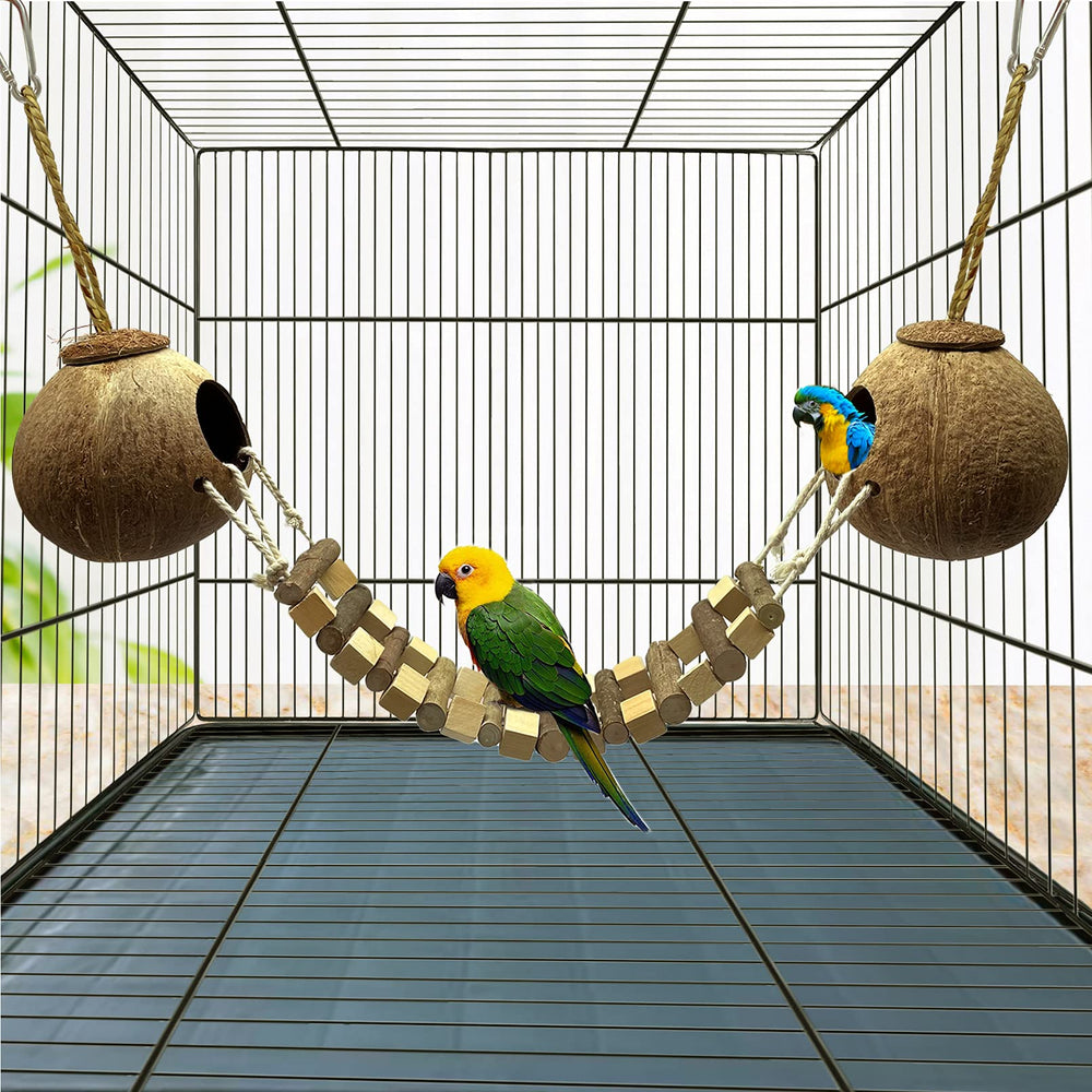 Hamiledyi coconut bird nest hut ladder promotes climbing and exploration
