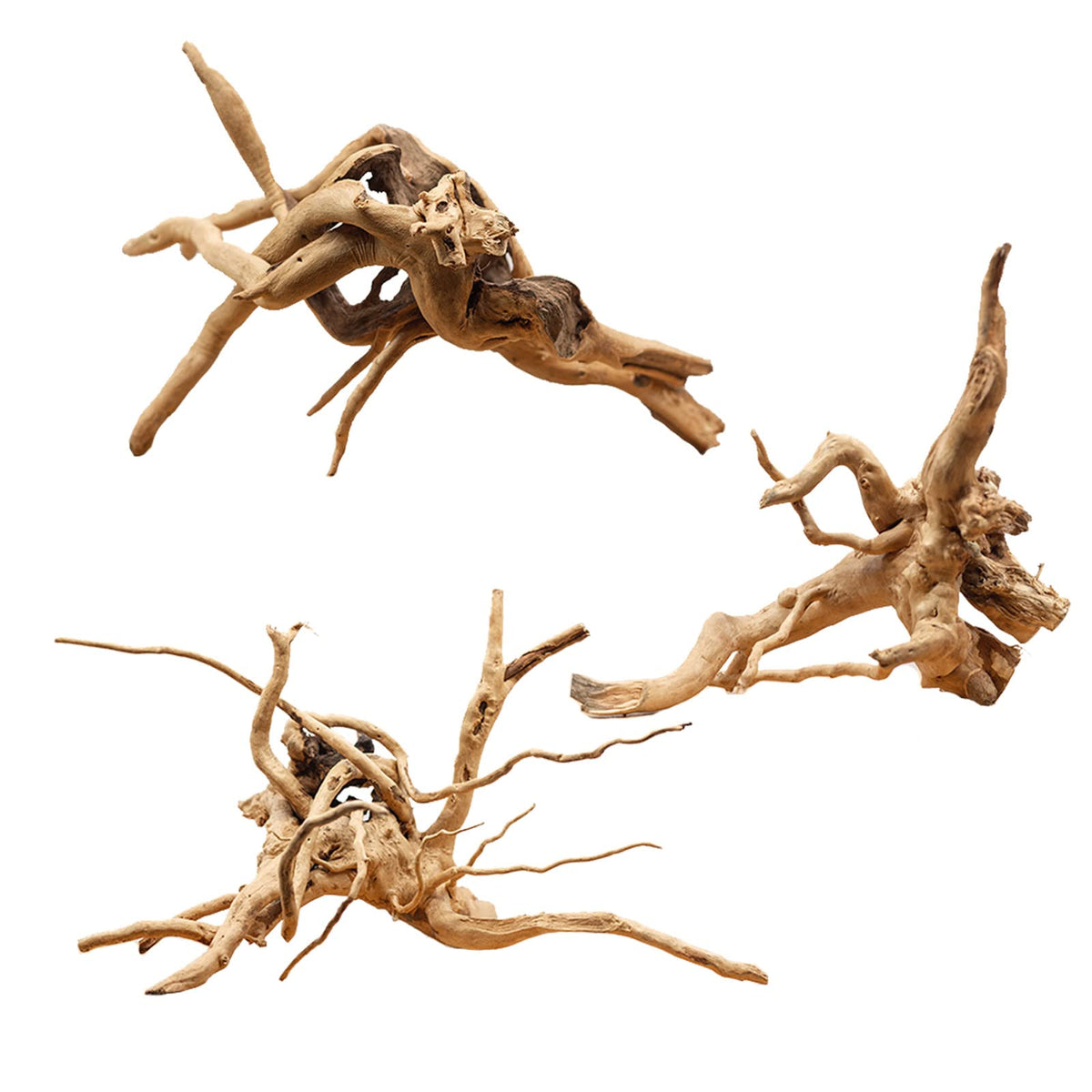 Hamiledyi driftwood 6-8in branch cluster offers natural shelter for small fish.
